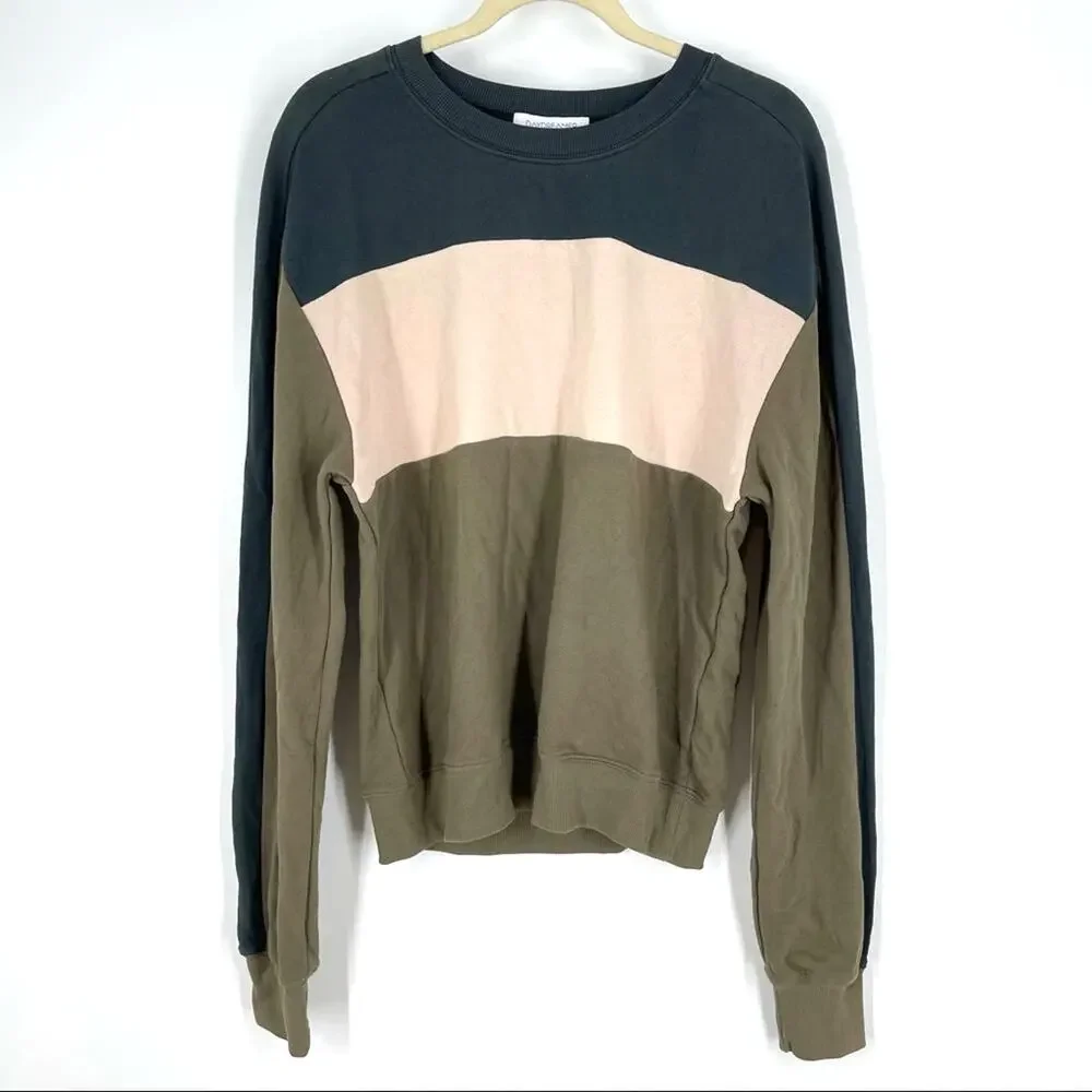 Daydreamer Colorblock Pullover Sweatshirt Small Blue‎ Pink